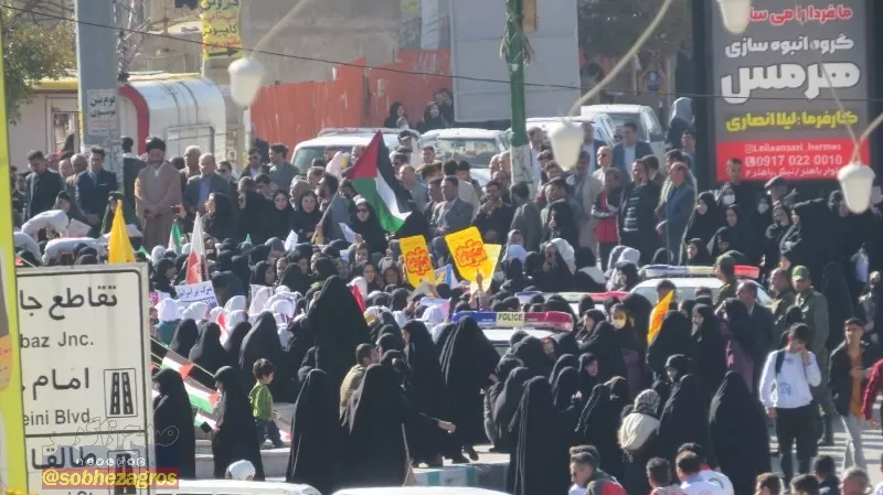 خروش بویراحمدی‌ها در حمایت از مردم مظلوم غزه