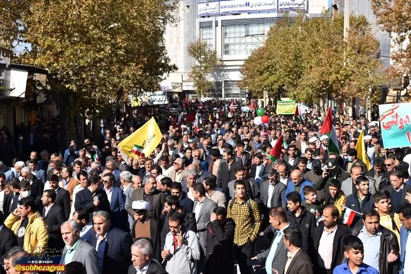 خروش بویراحمدی‌ها در حمایت از مردم مظلوم غزه