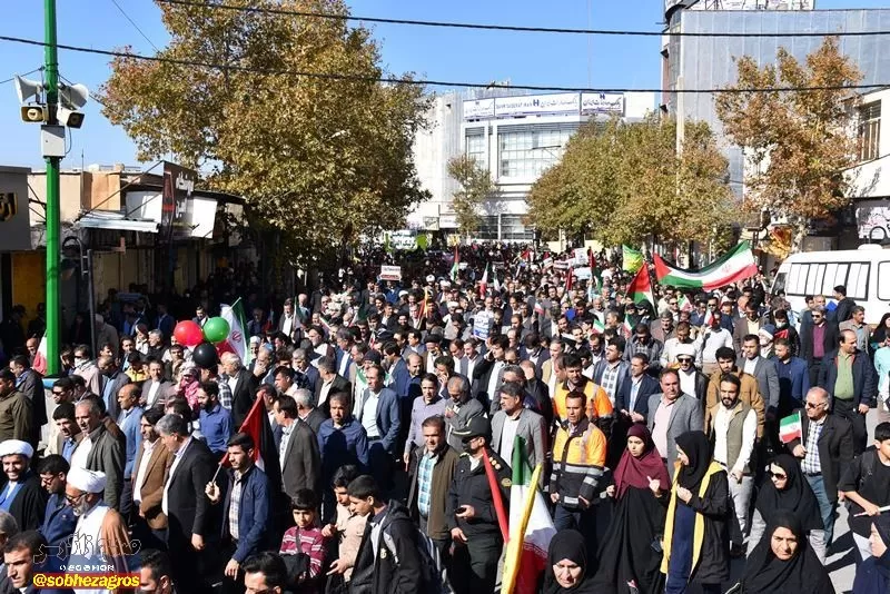 خروش بویراحمدی‌ها در حمایت از مردم مظلوم غزه