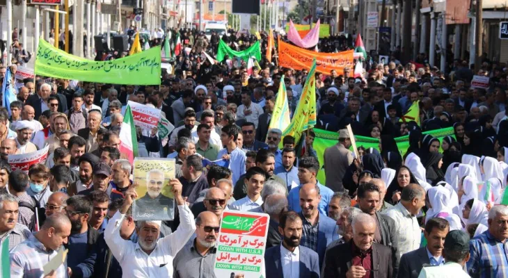 حضور باشکوه گچسارانی‌ها در محکومیت جبهه استکبار