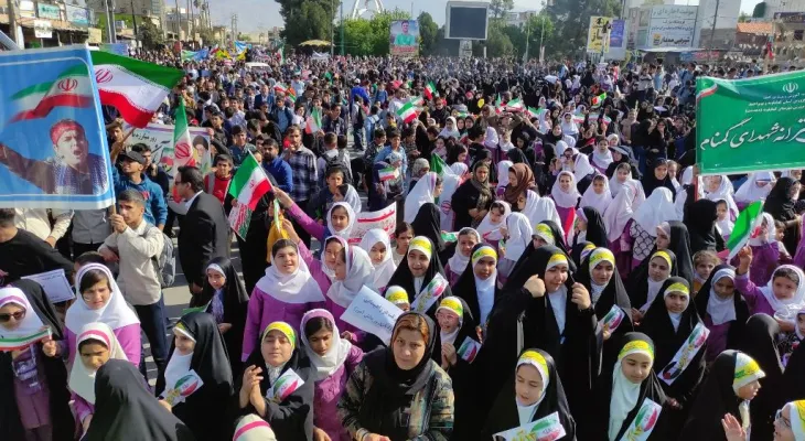 حضور انقلابی مردم دهدشت در یوم‌الله ۱۳ آبان