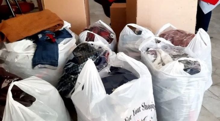 اهدای لباس و کفش به جبهه مقاومت