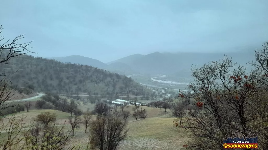 جلوه‌های باران بهاری در روستای احمدغریب پاتاوه