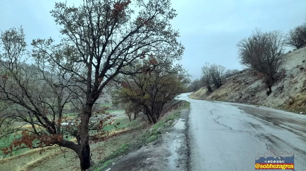 جلوه‌های باران بهاری در روستای احمدغریب پاتاوه