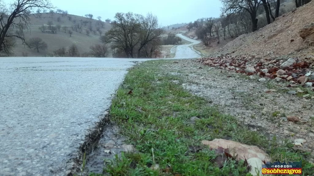 جلوه‌های باران بهاری در روستای احمدغریب پاتاوه