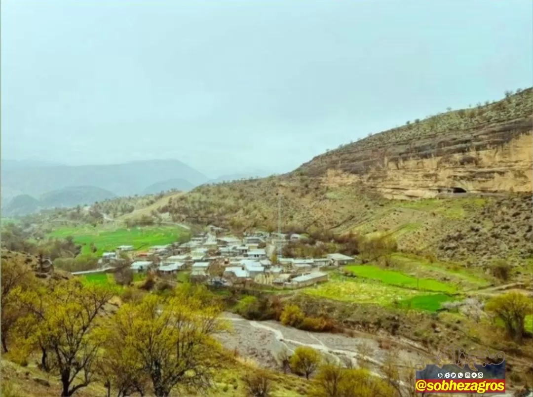 جلوه‌های باران بهاری در روستای احمدغریب پاتاوه