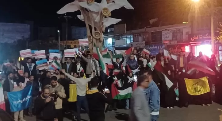 تجمع مردم یاسوج در حمایت از اقدام سپاه پاسداران