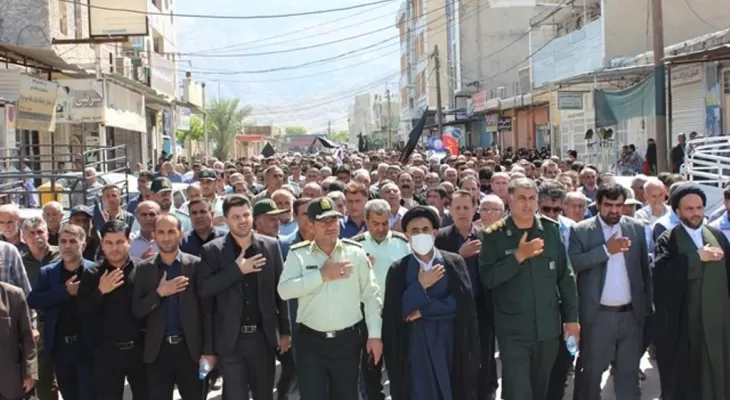 برگزاری آیین دسته روی عزاداری در شهر‌چرام