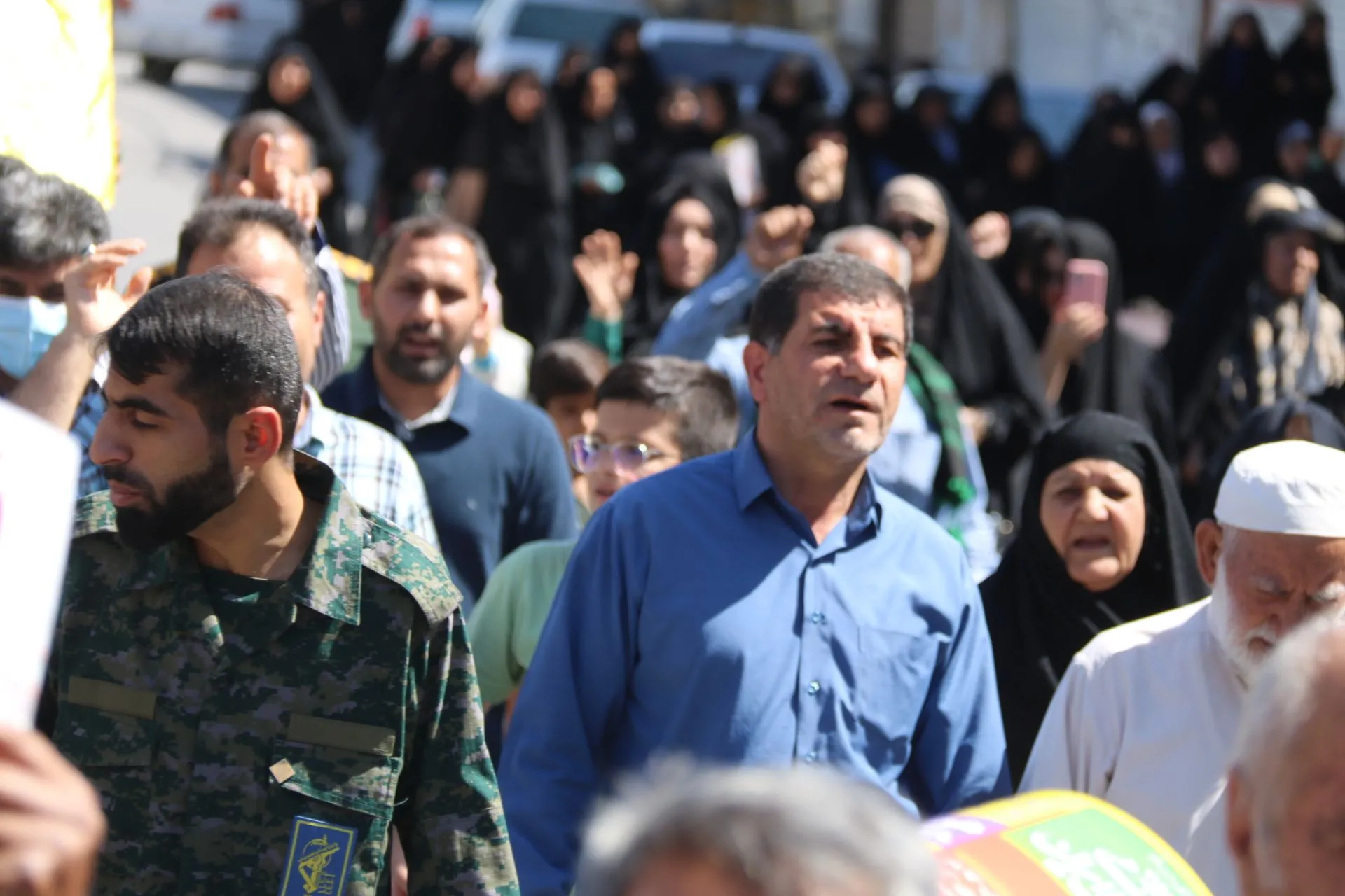 راهپیمایی نمازگزاران گچسارانی علیه جنایات رژیم صهیونیستی