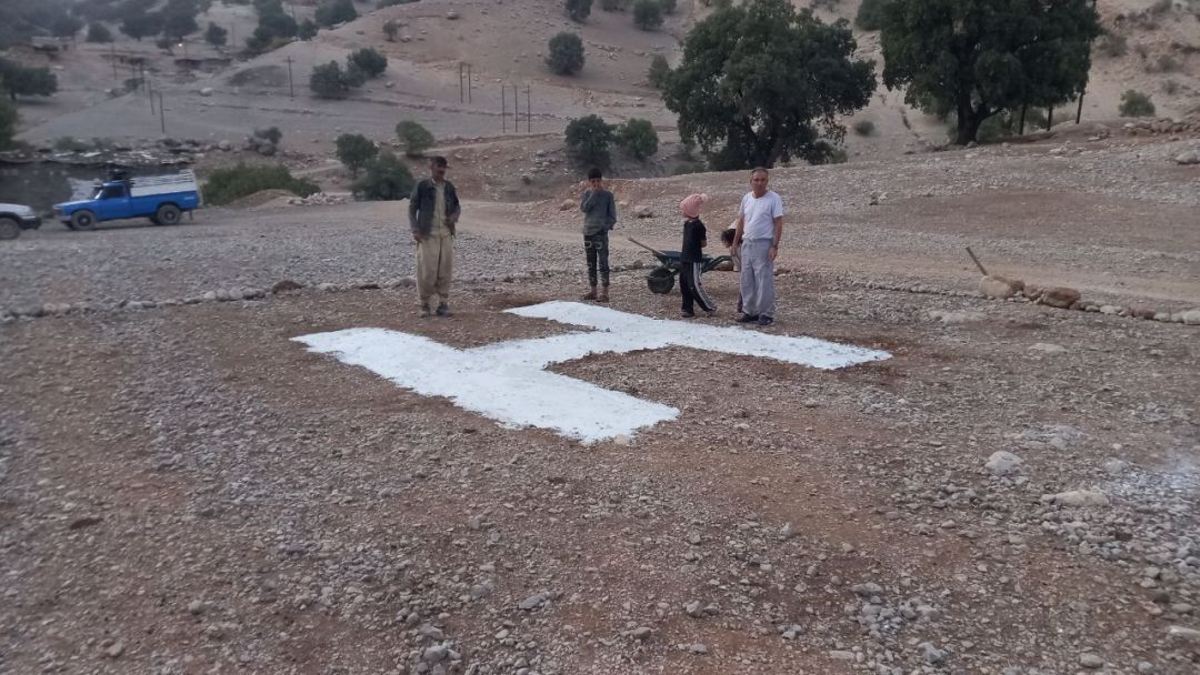 ساخت پد هلی‌کوپتر روستایی در شهرستان باشت