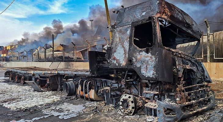 خسارات انفجار در اسکله شهید رجایی - بندرعباس