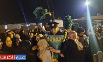 استقبال پرشور باشتیها از پرچم متبرک امام رضا(ع)