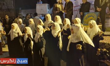 استقبال پرشور باشتیها از پرچم متبرک امام رضا(ع)
