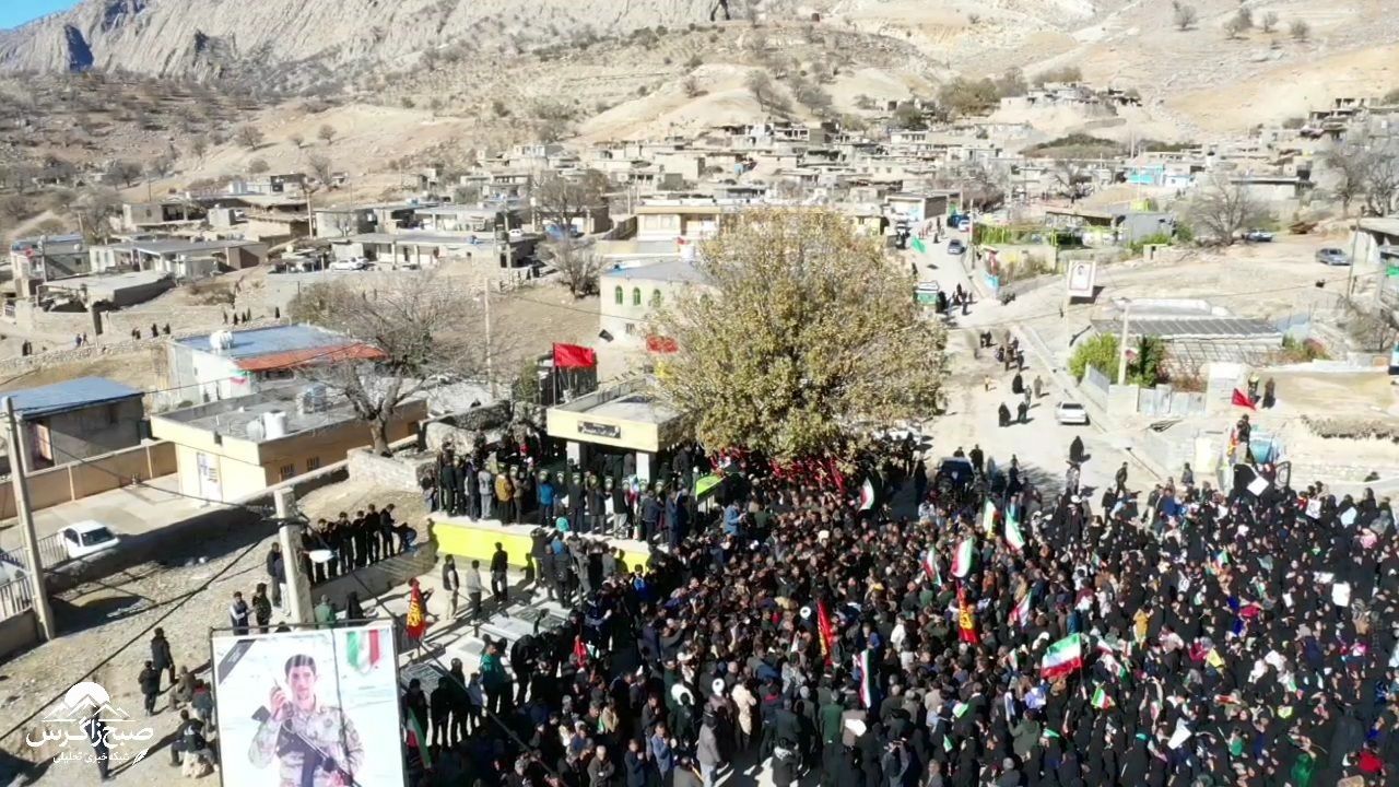 غوغای مردم لوداب در بدرقه پیکر شهید مجیدی‌مهر