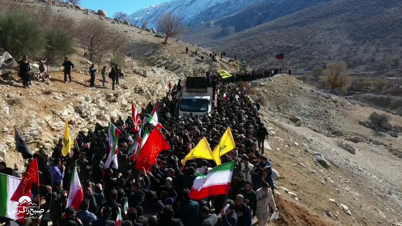 غوغای مردم لوداب در بدرقه پیکر شهید مجیدی‌مهر