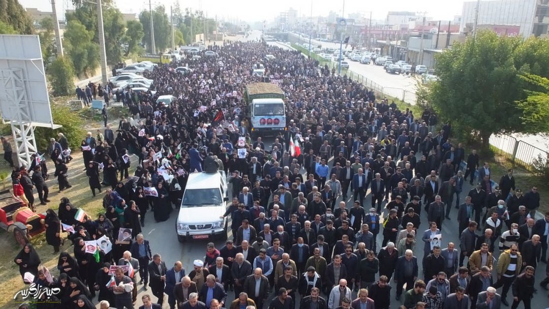 تصاویری متفاوت از تشییع «شهدای امنیت» در گچساران