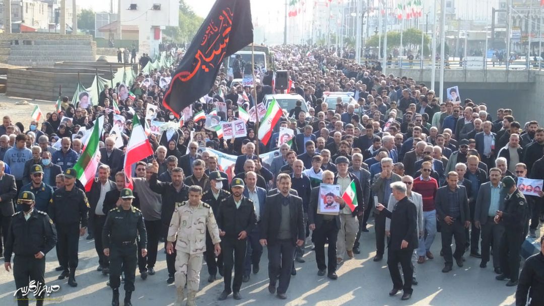 تصاویری متفاوت از تشییع «شهدای امنیت» در گچساران