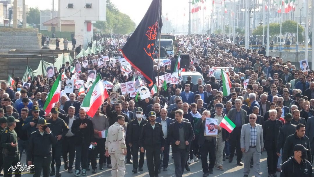 تصاویری متفاوت از تشییع «شهدای امنیت» در گچساران