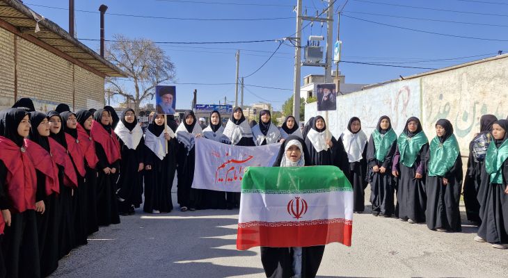 سرود حماسی «دختران حاج قاسم» در خیابان‌های دهدشت