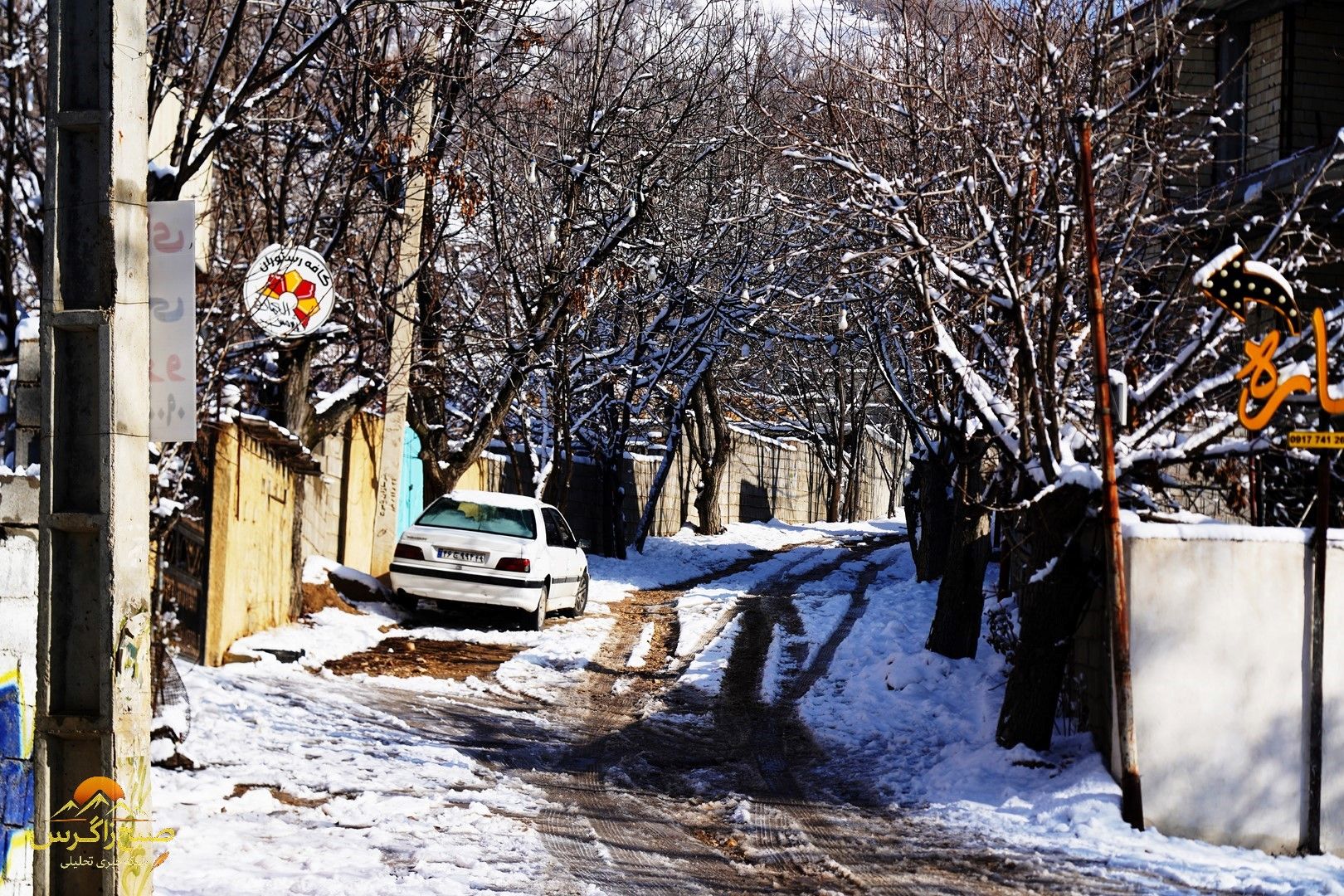 یاسوج زیر چتر برف زمستان+تصاویر