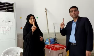 حضور حماسی مردم لنده پای صندوق‌های رأی