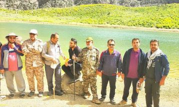 کوهپیمایی کارکنان سپاه در منطقه کوه‌گل